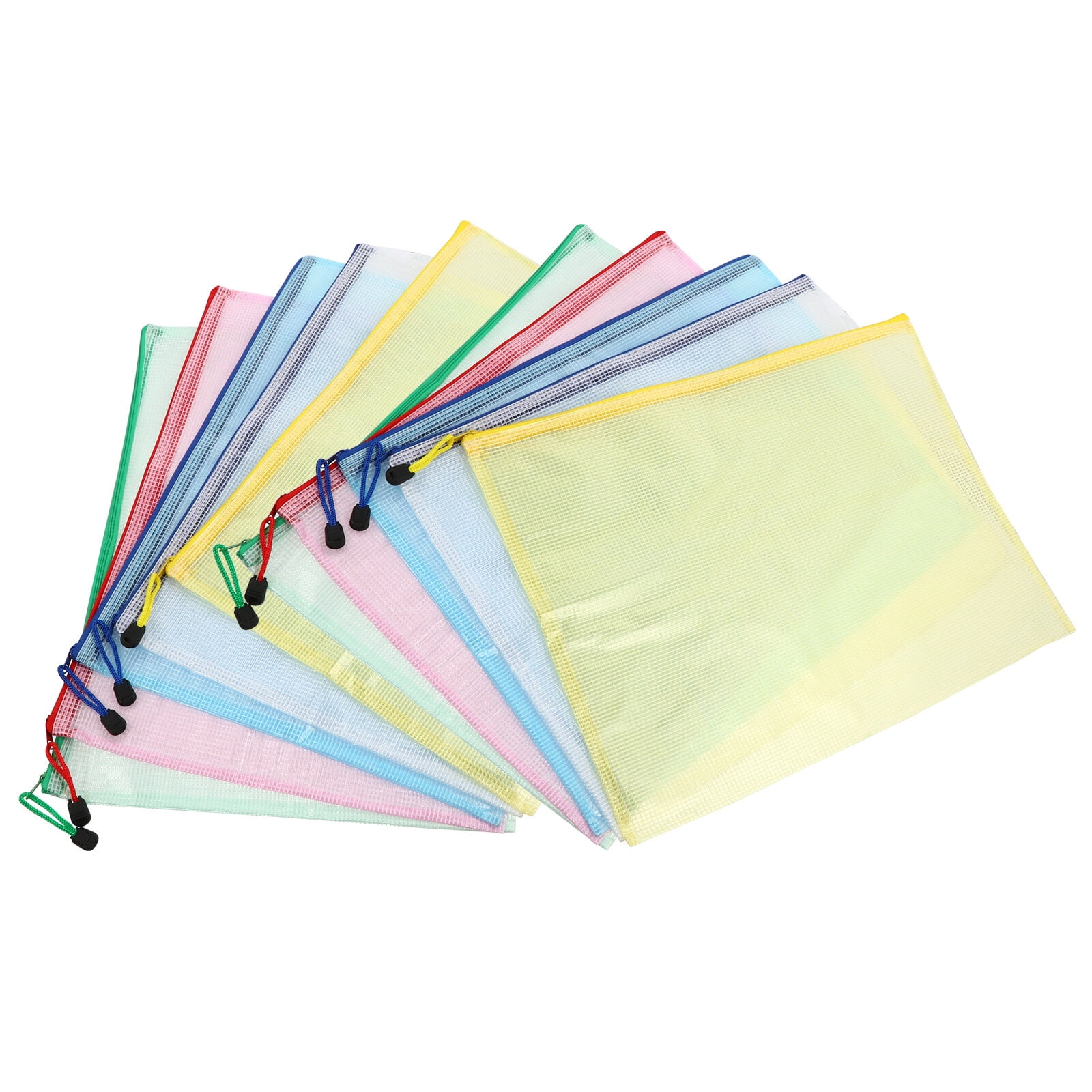 NUOLUX 10pcs Zipper File Bags A3 Mesh Zipper Pouch Document Bags for