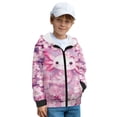 thumbnail image 3 of Chririnla Axolotl Cherry Blossom Fleece Zip Up Hoodie for Boys and Youth - Fuzzy Sweatshirts for kids Athletic Sports Top with Pockets for Gym and Casual, 3 of 7