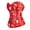 Red, variant on Burlesque Womens Rockabilly Christmas Print Bustier Corset Top Black 2XL