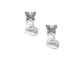 thumbnail image 2 of Delight Jewelry Silvertone Large I Love You Heart Silvertone Antiqued Butterfly Post Earrings, 2 of 4