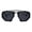 solid black, variant on Art Deco Nouveau Funky Futuristic Racer Double Rim Sunglasses Black Gold