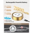 thumbnail image 3 of Applique Murale pour image à Batterie de 2600 mAh, Lumière photo Sans Fil rechargeable par USB avec Télécommande, Projecteur DEL à Intensité Réglable avec Batterie Magnétique, Lumière photo à Batterie, Or Chaud-Blanc, 3 of 5