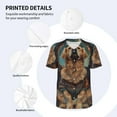 thumbnail image 3 of Goofa Tree Meditating Golden Retriever Pattern Mens Golf Shirt Baseball T-shirt Moisture Wicking Dry Fit Performance Sport Short Sleeve Striped Golf Polo Shirts-Small, 3 of 7