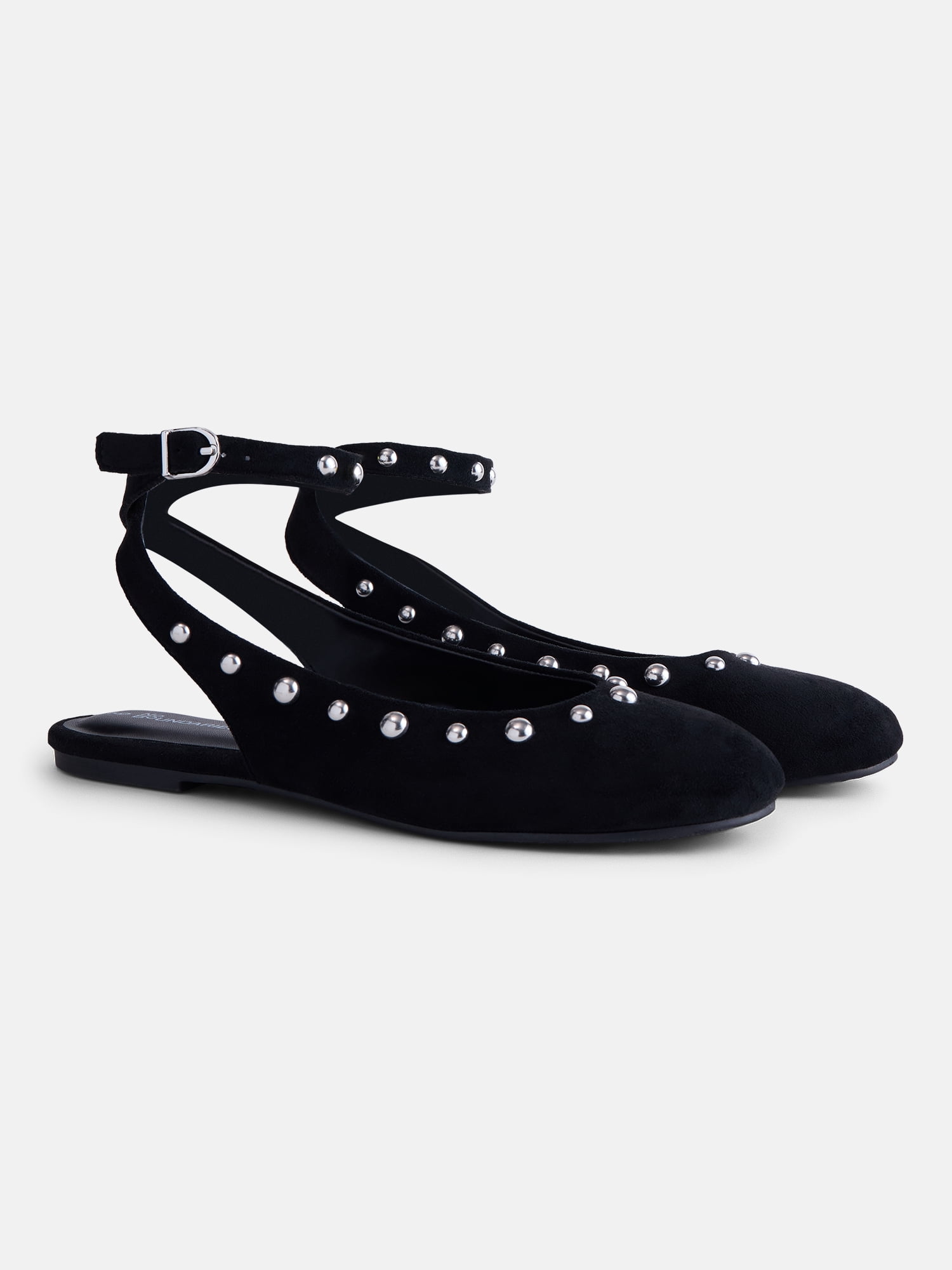No Boundaries Women’s Faux Suede Ankle Ballet Flats