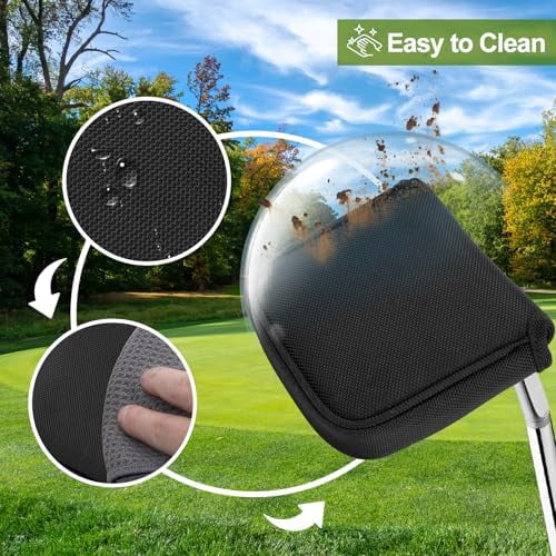 Golf Putter Covers Mallet Putter Headcover with Magnetic Closure Golf Club Cover for Most Brand