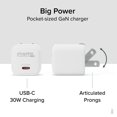 thumbnail image 2 of Plugable GaN USB C Charger Block, 30W Portable Charger, Foldable Prongs, PPS USBC Fast Charger for Phones, Tablets and More (Cable Not Included) - White, 2 of 8