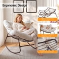 thumbnail image 4 of Dovov Outdoor Rocking Chairs Set of 2, Oversized Papasan Rocking Chairs with Cushion, Outdoor Recliner Rockers for Porch Patio Garden Backyard Lawn Deck Balcony Living Room Bedroom, Cream White, 4 of 10