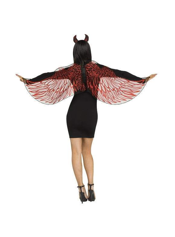 Fantasy Devil Wings & Horns Women Costume Accessory Set, One-Size, Red Black