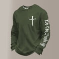 thumbnail image 2 of Mens 4th of July Shirt Christian Print Sweatshirts American Flag Long Sleeve Shirts Casual Crewneck Pullover Patriotic Outfits, 2 of 3