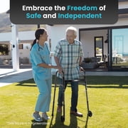 Naipo Compact Folding Walker for Seniors & Adults, Deluxe Lightweight Mobility Aids Walker with 5 Wheels and Trigger Release up to 300 lbs, Aluminium