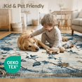 thumbnail image 4 of ODIKA 3'x5' Washable Area Rug Non-Slip, Flatweave, Easy Care Chinoiserie Vintage Lattice Distressed Retro Scroll Rig Dusty for Hallway, Laundry Room, 4 of 7