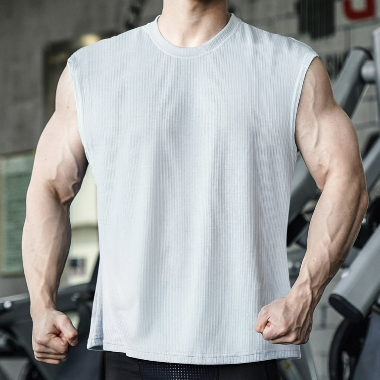 Oversized Sleeveless Shirt for Men With Frayed Edges, Edgy