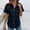 *Navy, variant on ClodeEU Womens Cotton Linen Button Down Short Sleeve Collared Shirts, Casual Tops Loose Fit Beach Shirt Sky Blue,Womens Plus M