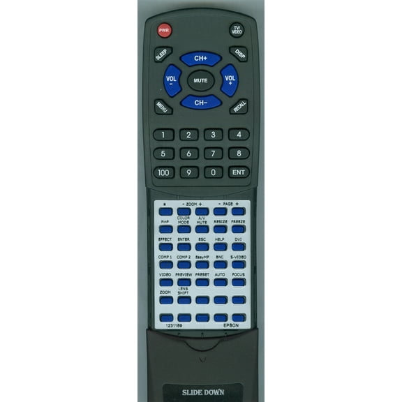 Replacement Remote for Epson POWERLITE 8300I, POWERLITE 9300i, POWERLITE 8300NL, 123118900