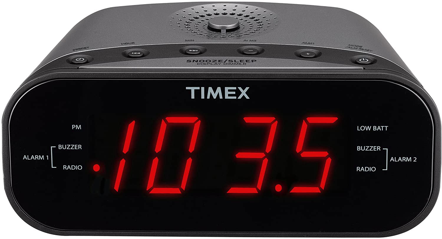 Timex T231G AM/FM Dual Alarm Clock Radio with 1.2Inch Green Display