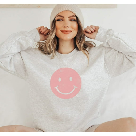 SMILEY FACE Graphic Unisex Fleece Pullover