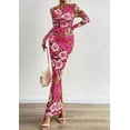 thumbnail image 3 of PRETTYGARDEN Bodycon Maxi Dress Fall Floral Long Sleeve Sexy Mesh Cocktail Wedding Guest Long Dresses, 3 of 9