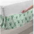 thumbnail image 2 of Dragonfly Bed Skirt, Repetitive Pattern of Agapanthus Flower and Insects, Elastic Bedskirt Dust Ruffle Wrap Around for Bedding Decor, 4 Sizes, Almond Green Fern Green, by Ambesonne, 2 of 2
