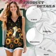 thumbnail image 6 of FUIALDOLG Womens Sunflower And Cow Animal Tank Tops Lady V Neck Sleeveless Shirts Summer Trendy Tshirt Y2K Vest Loose Fit Athletic T-shirts Beach Vacation Outfits,M, 6 of 7