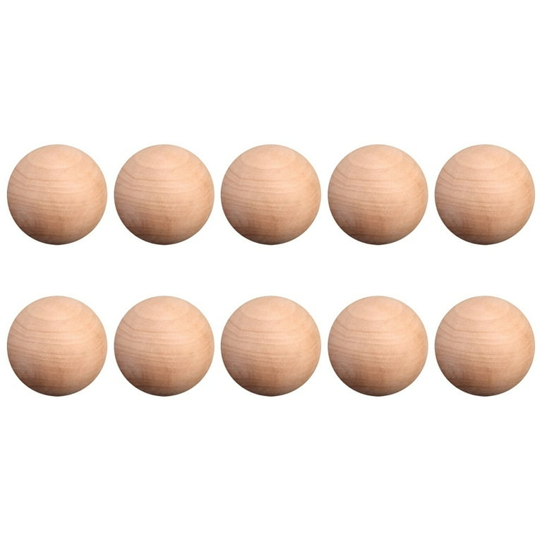 10pcs Wood Ball Round Shape Natural Unfinished Wooden Round Craft Ball Sanded Smooth Solid Wood Balls, Size: 1.18 x 1.18 x 1.18