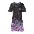 thumbnail image 4 of Vestido suelto de manga corta con cuello en V informal de verano para mujer a la moda Fridja  qw4191, 4 of 8