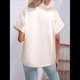 thumbnail image 4 of Blusa de Satén de Seda con Botones para Mujer, Ligera, de Trabajo, con Cuello en V, Larga y Solapa Champán L, 4 of 10