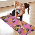thumbnail image 6 of Yellow Lemon Flowers Pink Pattern Hot Yoga Mat Towel Non Slip for Hot Yoga - Quick-Drying Yoga Mat Cover with 4 Corner Pockets with Travel Bag - Hot Yoga Towel Non Slip 74"x26", 6 of 6