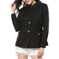 thumbnail image 3 of INSPIRE CHIC Women's Utility Jackets Drawstring Waist Flap Pocket Zip Button Jackets XS Black, 3 of 9