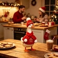 thumbnail image 3 of 7Inch Desk Goose Outfits, Mini Desktop Goose Clothes Accessories Set for Goose Statue, Knitted Sweater with Hat for Christmas Holiday and Small Animal Decor, 3 of 4
