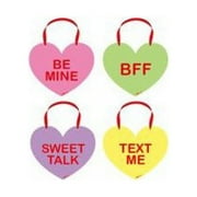 Valentine Conversation Hearts with Glitter & Ribbon Hanger Case Pack 72