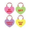 Valentine Conversation Hearts with Glitter & Ribbon Hanger Case Pack 72