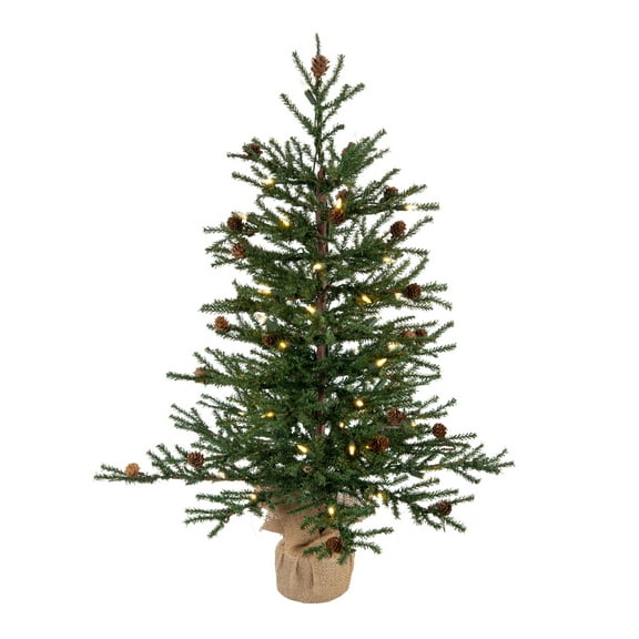 Vickerman 30" Carmel Pine Artificial Christmas Tree, Warm White Dura-lit LED Lights