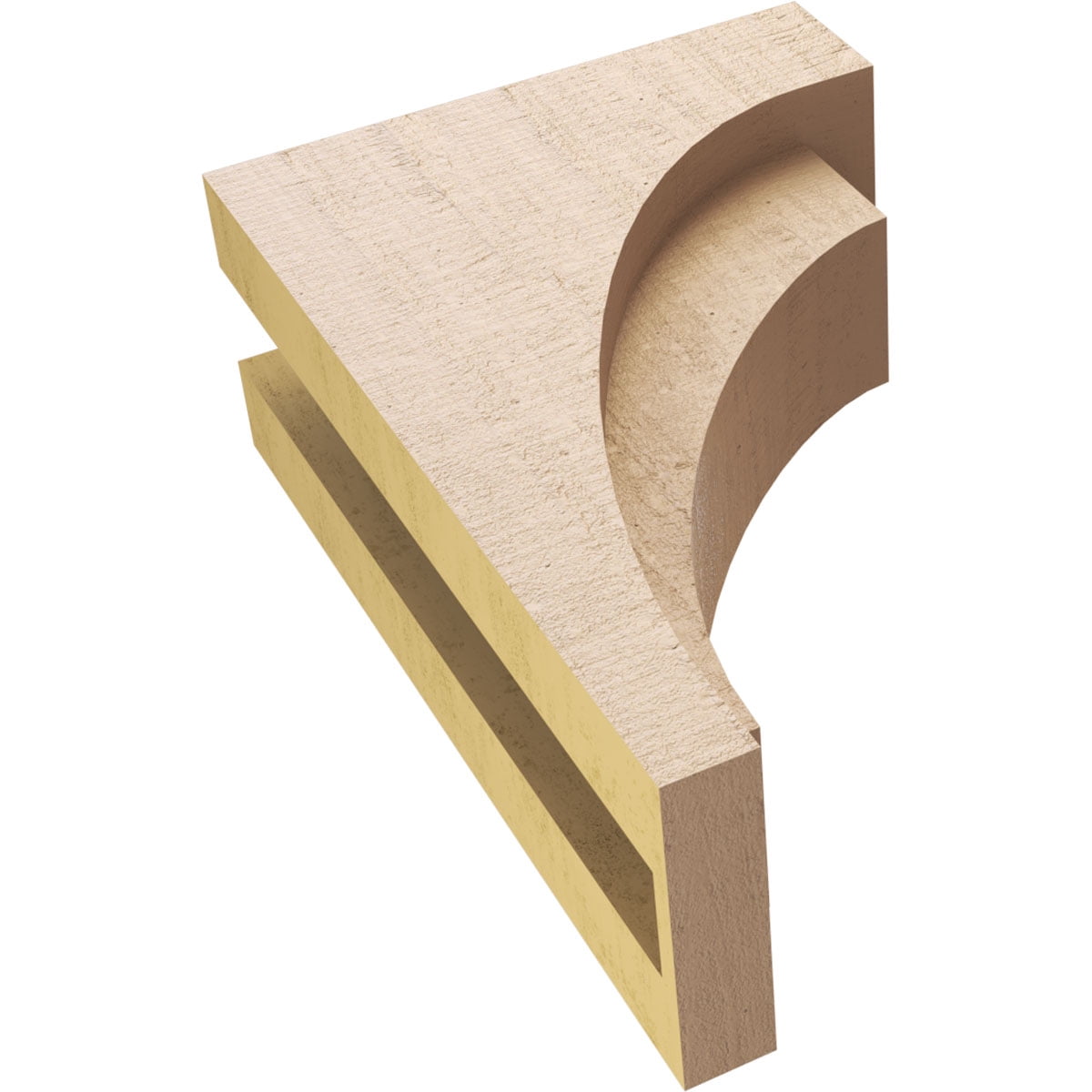 5"W x 10"D x 15"H Classic Rivera Rough Cedar Woodgrain TimberThane Corbel, Primed Tan