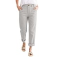 thumbnail image 2 of Linen Pants Women Petite High Waisted Cropped Pants Summer Beach Ankle Length Straight Leg Tapered Trouser Pant, 2 of 5