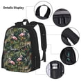 thumbnail image 5 of Naloa Flamingos And Palm Leaves Print Large Capacity Backpack Lunch Bag Pencil Case Combination 3 Piece Set for Student, 5 of 8