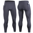 thumbnail image 1 of Pantalones de fitness para hombre, de secado rápido, negros, mallas deportivas para entrenamiento, running, yoga, mallas de verano, 1 of 5