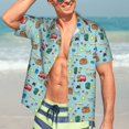 thumbnail image 4 of Cauagu Travel1 Print Hawaiian Shirt for Men,Casual Short Sleeve Button Down Shirts Summer Beach Men's Regular-Fit Short-Sleeve Print Shirt -Large, 4 of 6
