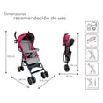 thumbnail image 5 of Carriola de bastón D Bebé Carry Compacta Rosa, 5 of 5