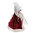 thumbnail image 3 of Kurt Adler 12-Inch White, Silver and Burgundy Angel Tree Topper with Fiberoptic LED Lights, 3 of 10
