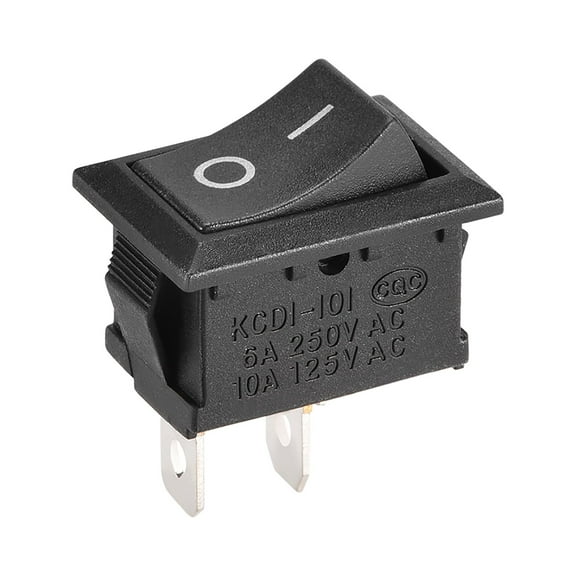 Mini Boat Rocker Switch BlackToggle Switch for Boat  Marine 2pins ON/OFF AC 250V/6A 125V/10A, 1pcs