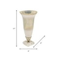 thumbnail image 3 of Flared Glass Vase for Living Room Decor - Contemporary Flower Vase for Table Centerpiece and House Display - Modern Accent for Home Entryway, Room, Bedroom, and Office Desk - 15", Silver & Gold, 3 of 7
