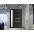 thumbnail image 4 of Front Exterior Prehung Metal-Plastic Door | Manux 8415 Matte Black | Side Sidelite Transom | Office Commercial and Residential Doors Entrance Patio Garage 50 x 80 (W36+14x80) Left-hand, 4 of 6