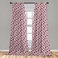 thumbnail image 5 of Ambesonne Floral Boho Curtains, Retro Botanical Flowers, Pair of 28"x84", Grey Pink Dried Rose, 5 of 5