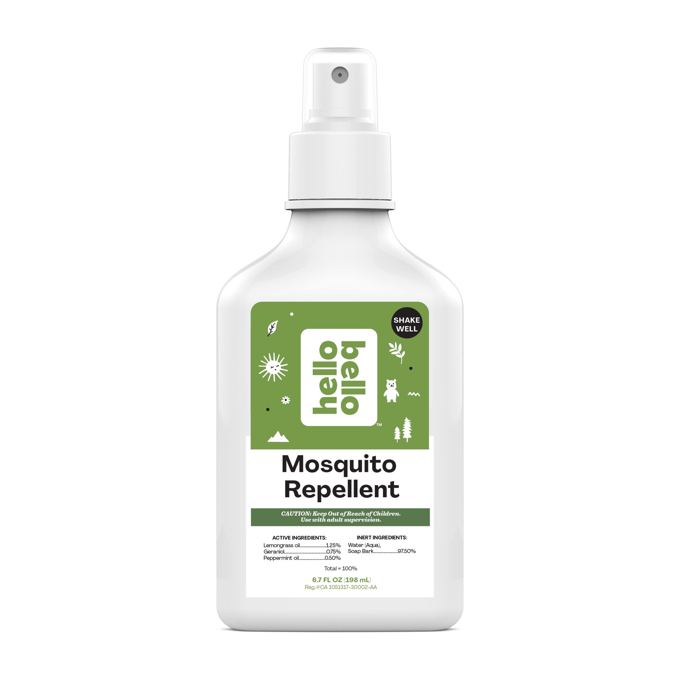 (2 pack) Hello Bello Mosquito Repellent, Made with Natural Lemongrass and Peppermint Oils, 6.7 oz