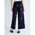 thumbnail image 3 of Free Assembly Women's Embroidered Wide Leg Cropped Pants, 26" Inseam, Sizes 0-18, 3 of 5