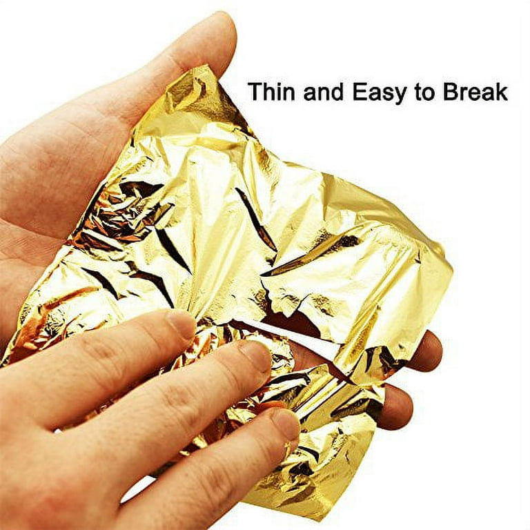 Healifty 100pcs food decor imitation gold leaf imitation gold foil paper  gold foil paper for crafts imitation foil paper Gold Leaf Paper decorate
