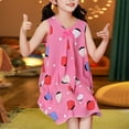 thumbnail image 4 of Penkiiy Little Hand Girls Nightdress Toddler Summer Nightie Dress Soft Cute Print Short Sleeve Sleep Dress for Kids Clothes 1-8 Years Watermelon Red, 4 of 6