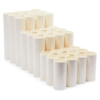 48 Pack Cardboard Tubes, Empty White Toilet Paper Rolls for Crafts