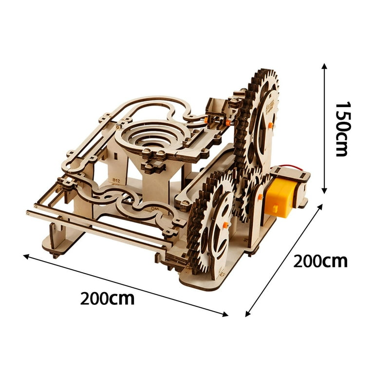 yotijay 3D Wooden Puzzle Creative Crafts Marble Run Mechanical