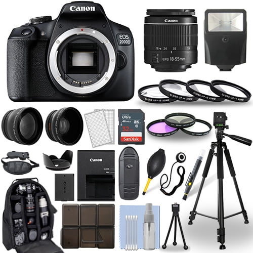 Canon EOS 2000D / Rebel T7 DSLR Camera + 1855mm Lens+ 30 Piece